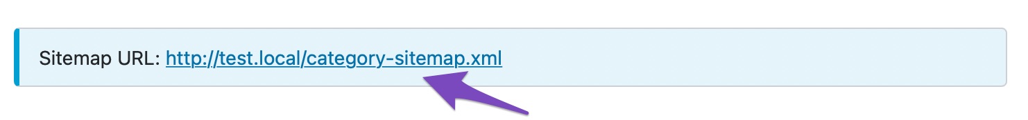 URL for categories sitemap