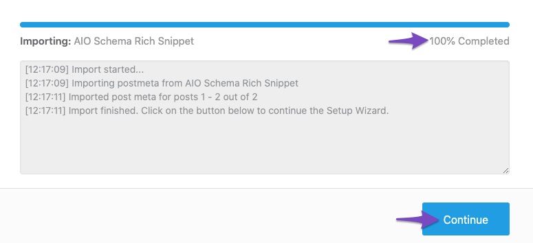 Importing from All In One Schema Rich Snippet plugin complete