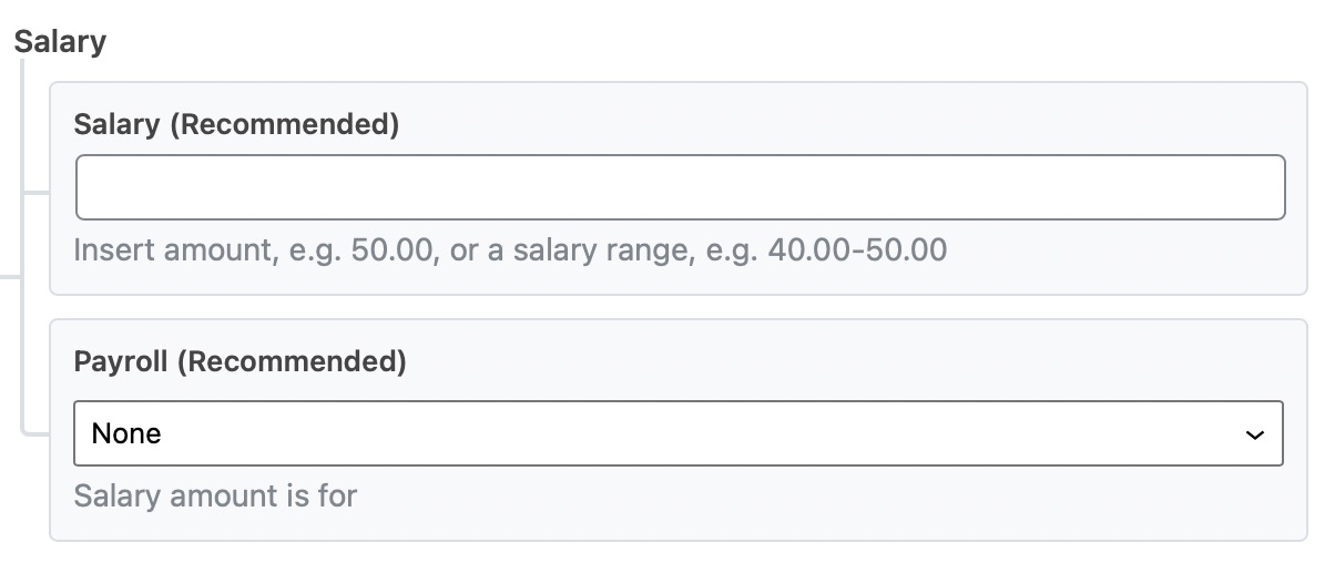 Enter the salary details