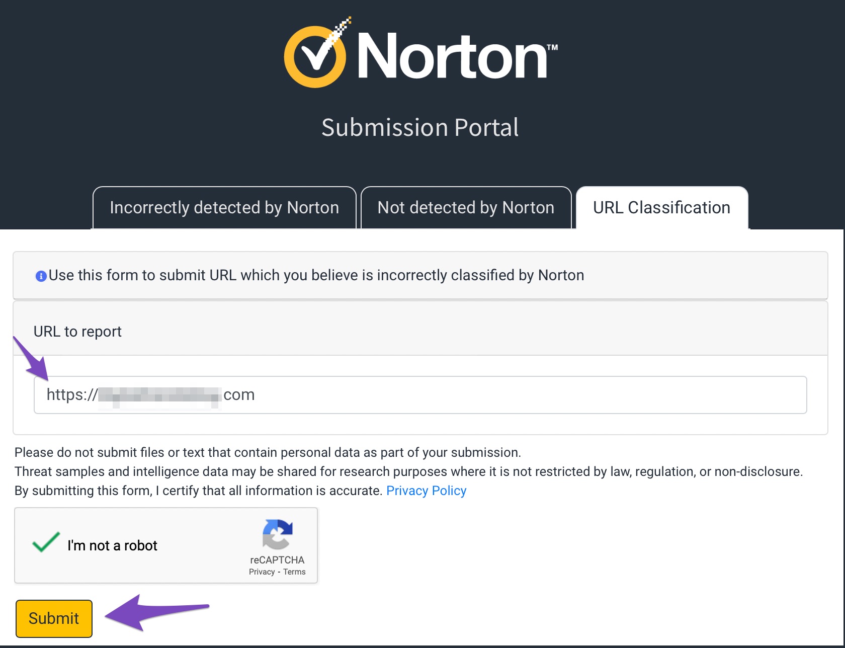 Norton Submission Portal