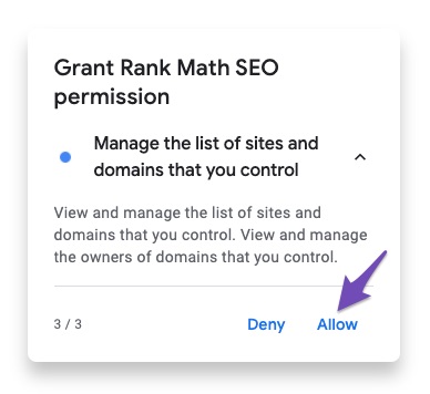 Permission to manage the list of sites and domains that you control