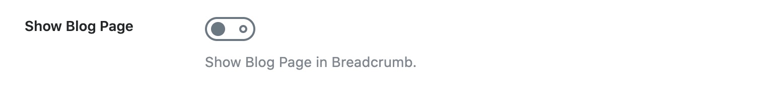Show Blog Page - Breadcrumbs setting