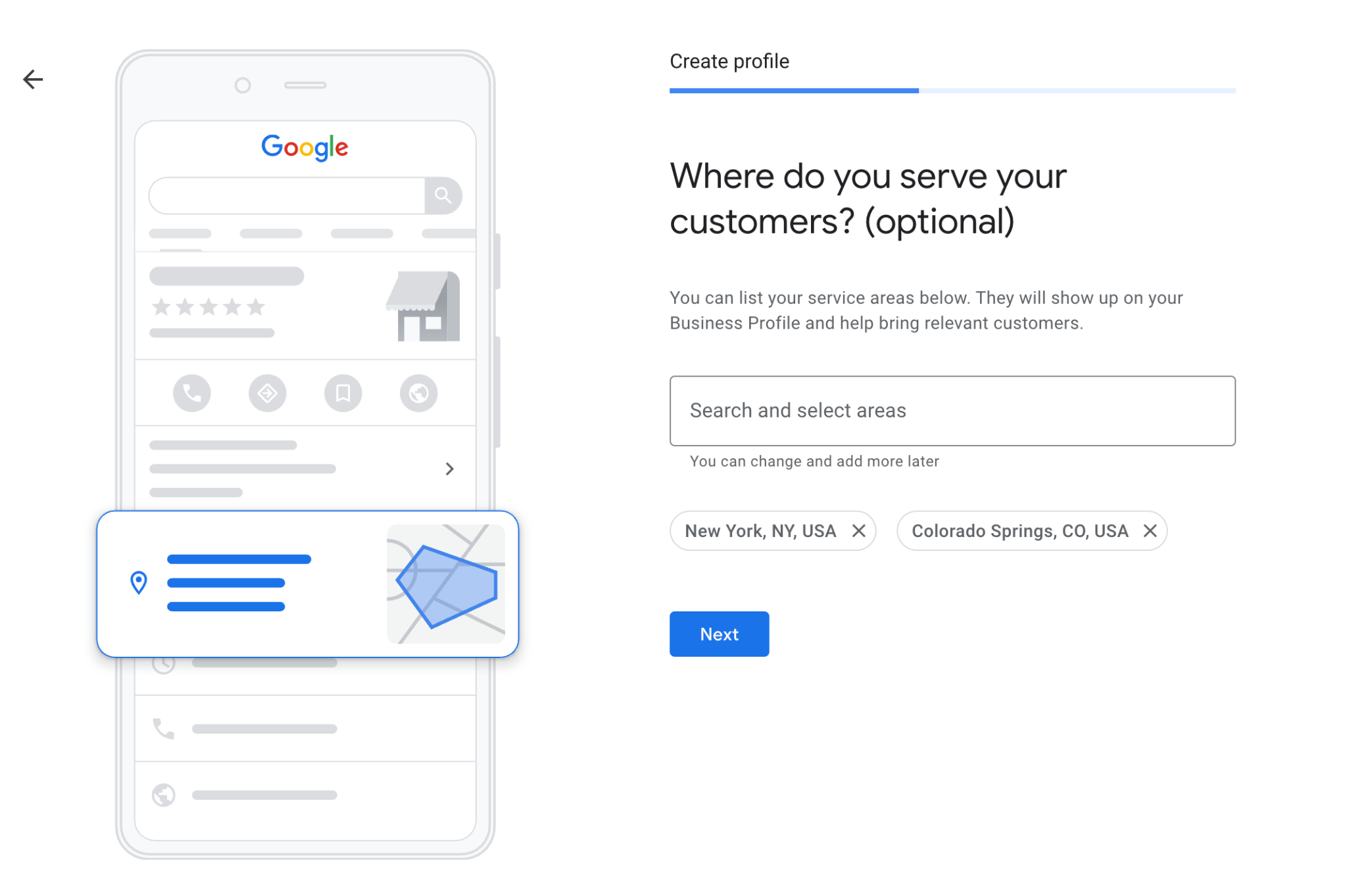 Select Service Areas Google My Business